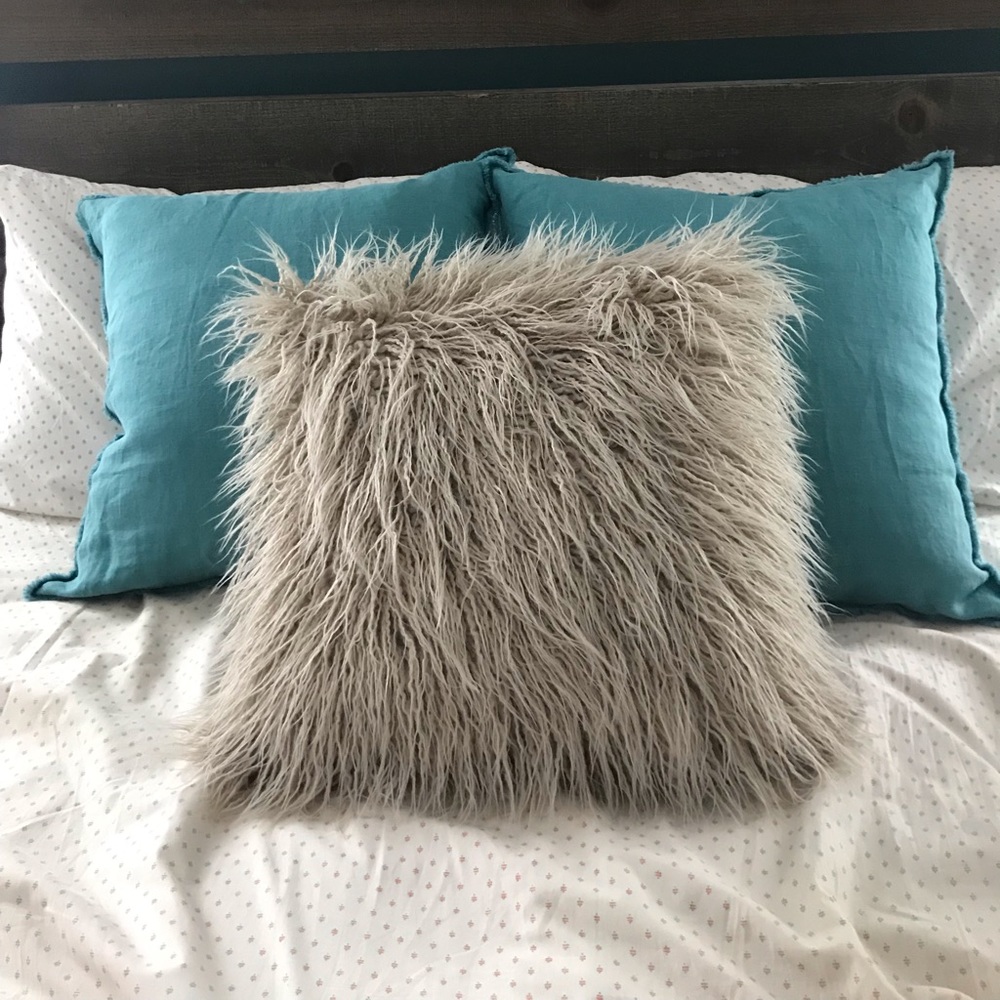 Faux Fur Throw Pillow Cover + insert